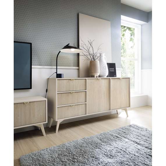 Skjenk FOREST sand 158x80x38 cm - 2 dører 3 skuffer