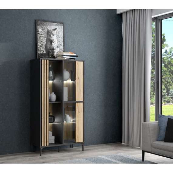 Vitrineskap Joakim 87x162 med belysning