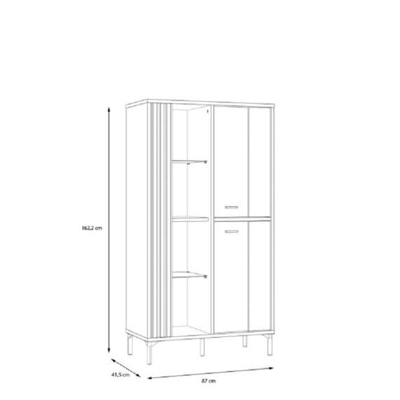 Vitrineskap Joakim 87x162 med belysning