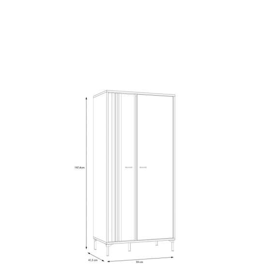 Garderobeskap Joakim 92x198 - 2 dører