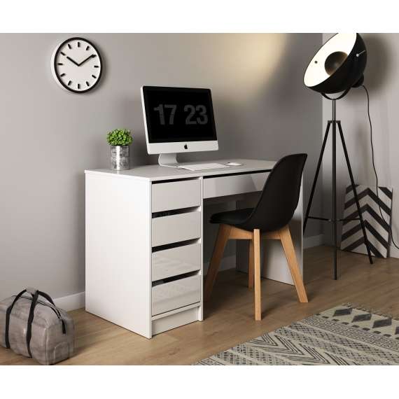 Skrivebord Ada 120 cm hvit glans