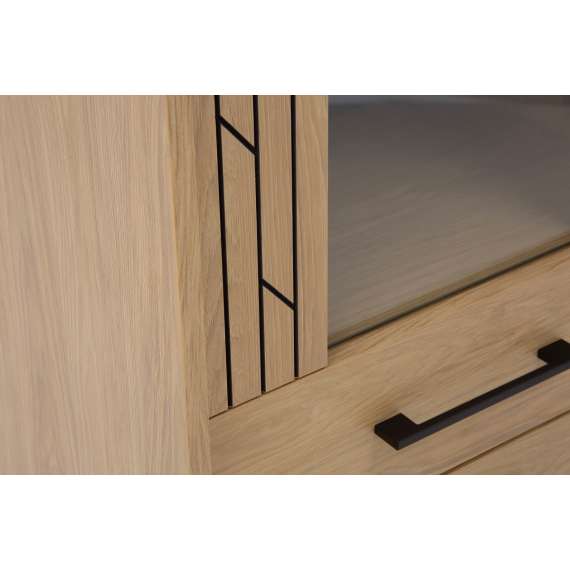 Vitrineskap ROTTERDAM 63x195 2 dører 2 skuffer