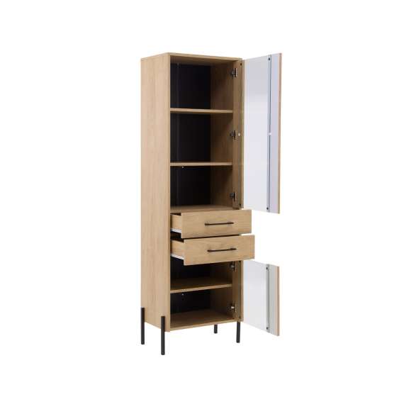 Vitrineskap ROTTERDAM 63x195 2 dører 2 skuffer