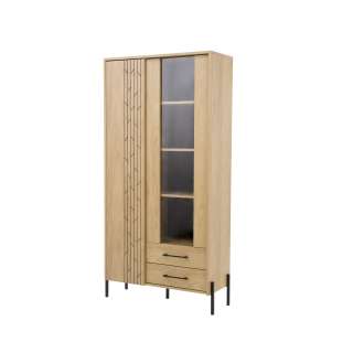 Vitrineskap ROTTERDAM 99x195 2 dører 2 skuffer