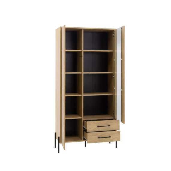 Vitrineskap ROTTERDAM 99x195 2 dører 2 skuffer