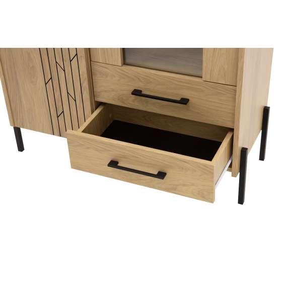 Vitrineskap ROTTERDAM 99x195 2 dører 2 skuffer