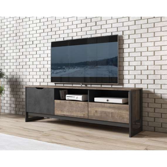 Tv-benk Arden 161 cm - Trelook - Mørk - loft stil