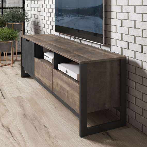 Tv-benk Arden 161 cm - Trelook - Mørk - loft stil