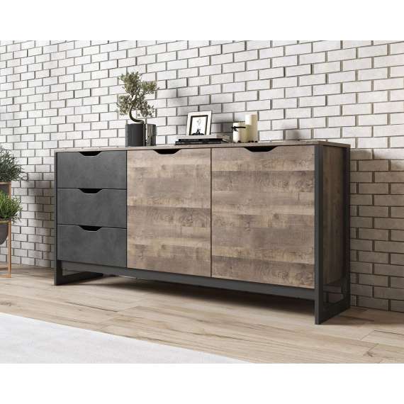 Skjenk Arden 161 cm - Trelook - Mørk - Loft style