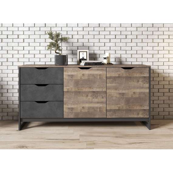 Skjenk Arden 161 cm - Trelook - Mørk - Loft style