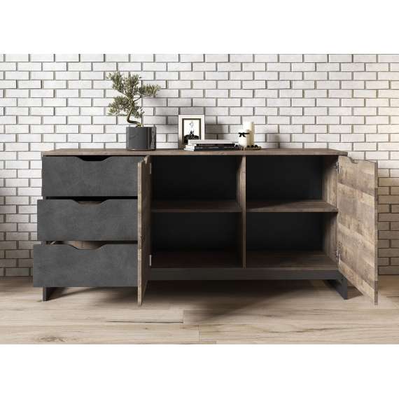 Skjenk Arden 161 cm - Trelook - Mørk - Loft style