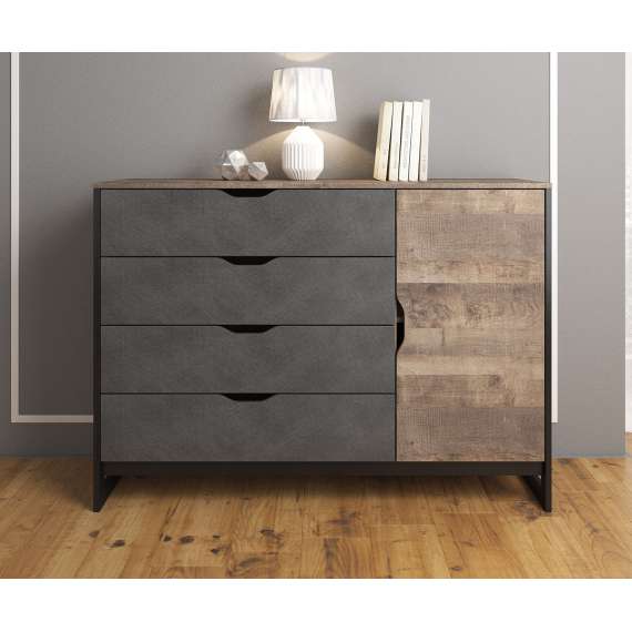 Kommode Arden 138 cm - Trelook - Mørk - Loft stil