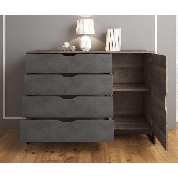 Kommode Arden 138 cm - Trelook - Mørk - Loft stil