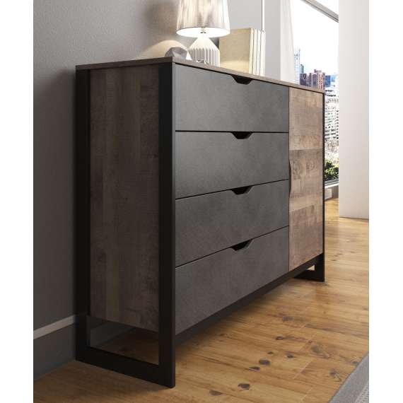 Kommode Arden 138 cm - Trelook - Mørk - Loft stil