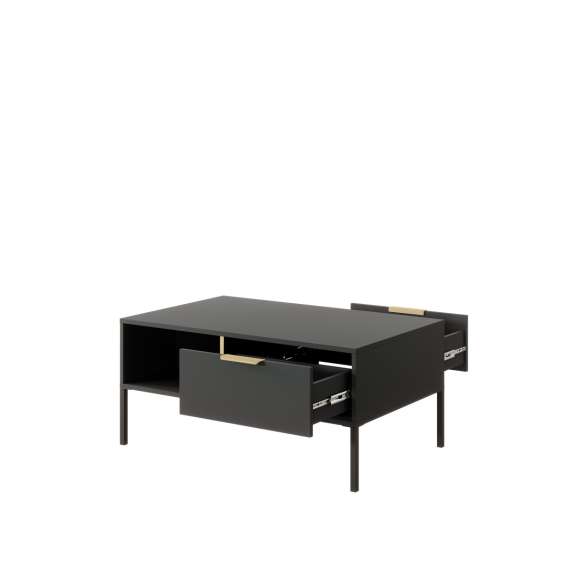 Stuebord Lars 97x45 cm - med ben og skuffer - Antrasitt