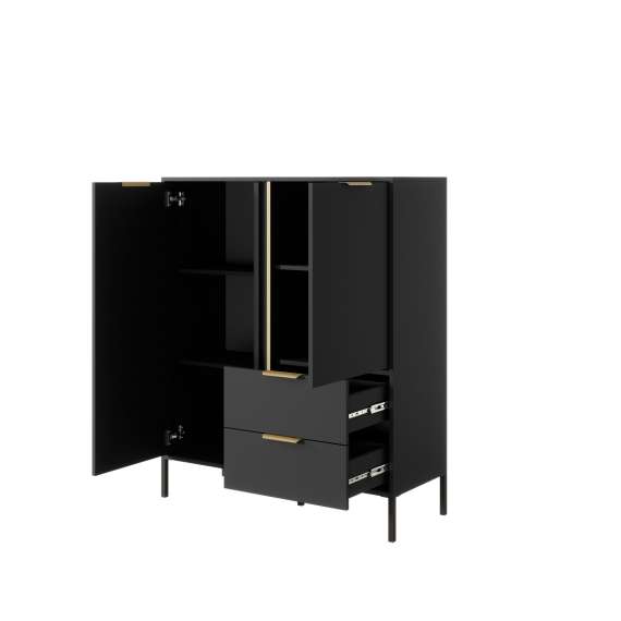 Skap Lars 104x125 cm - 2 skuffer - 2 dører - Antrasitt