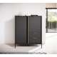 Skap Lars 104x125 cm - 2 skuffer - 2 dører - Antrasitt