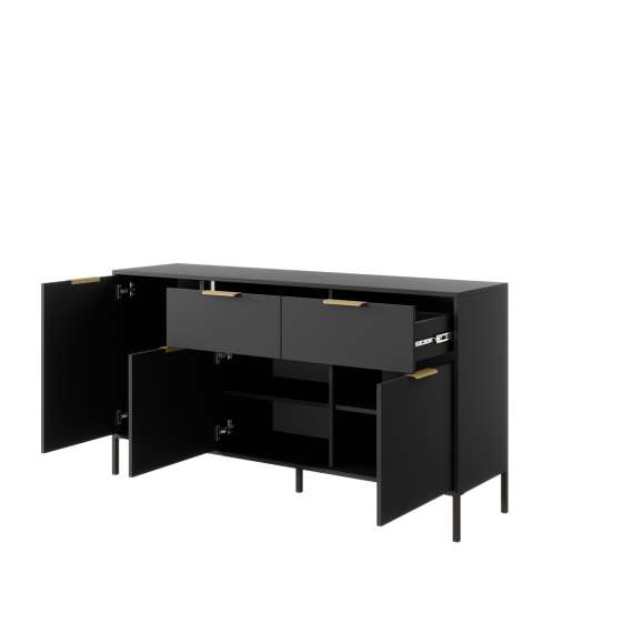 Skjenk Lars 153x82 cm - 2 skuffer - 3 dører - Antrasitt