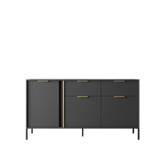 Skjenk Lars 153x82 cm - 2 skuffer - 3 dører - Antrasitt