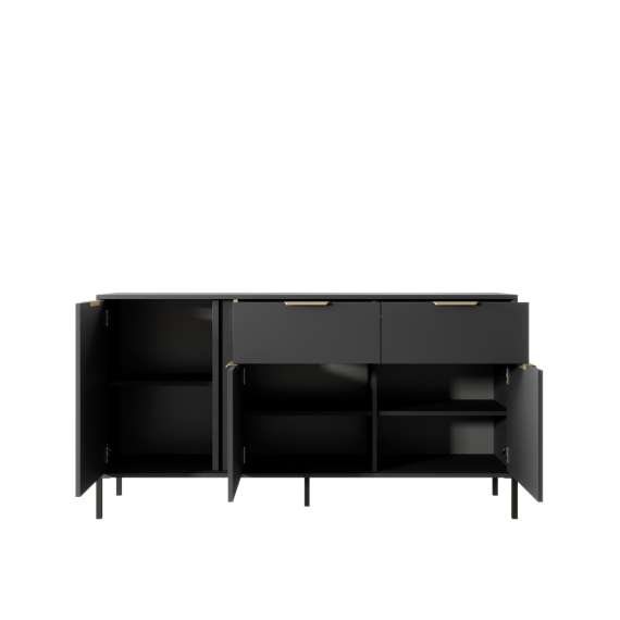 Skjenk Lars 153x82 cm - 2 skuffer - 3 dører - Antrasitt