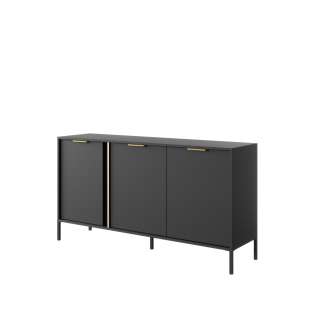Skjenk Lars 153x82 cm - med ben - 3 dører - Antrasitt