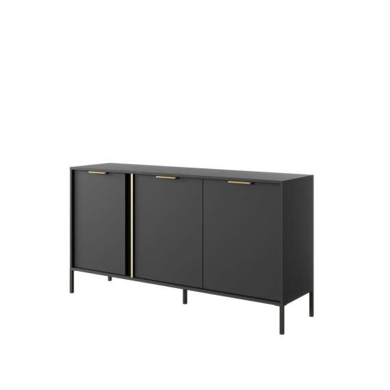 Skjenk Lars 153x82 cm - med ben - 3 dører - Antrasitt