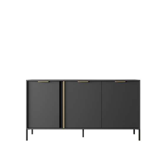 Skjenk Lars 153x82 cm - med ben - 3 dører - Antrasitt