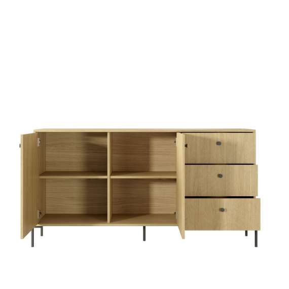 Skjenk SCANDI 157 - eik - fiskemønster - 2 dører - 3 skuffer