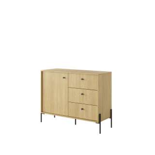 Skjenk SCANDI 107 - eik - fiskemønster - 1 dører 3 skuffer