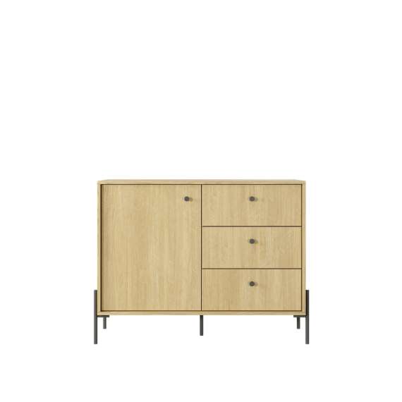 Skjenk SCANDI 107 - eik - fiskemønster - 1 dører 3 skuffer