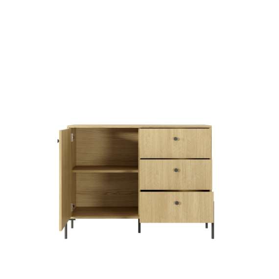 Skjenk SCANDI 107 - eik - fiskemønster - 1 dører 3 skuffer