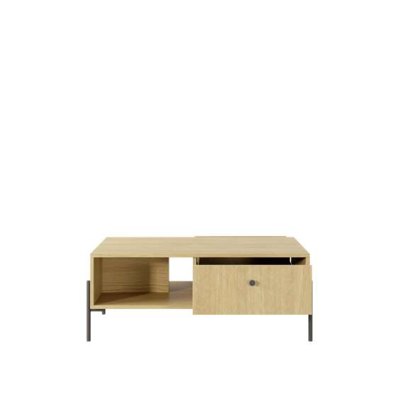 Sofabord SCANDI 101x60 - eik - fiskemønster - 2 skuffer