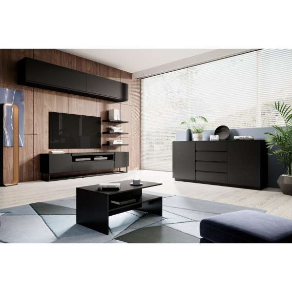 Tv-benk LOFTIA 200x41 cm - Svart matt