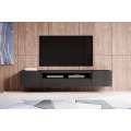 Tv-benk LOFTIA 200x36 cm - vegghengt - sort matt