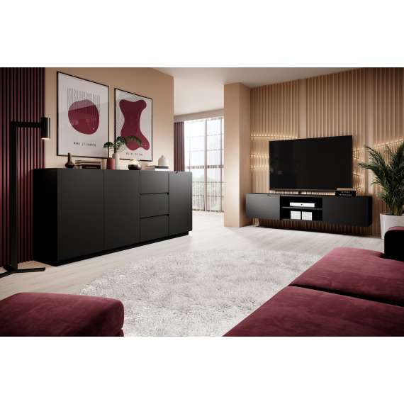 Tv-benk LOFTIA 160x41 cm - sort matt