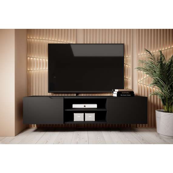 Tv-benk LOFTIA 160x36 cm - vegghengt - sort matt