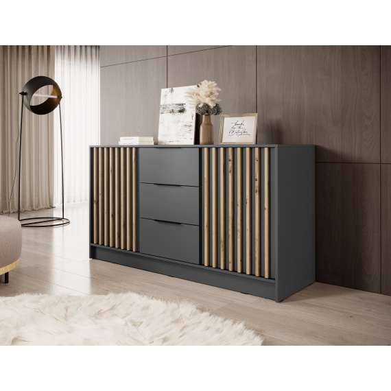 Kommode Nelly 155x86 cm - Spiler - grafittgrå matt