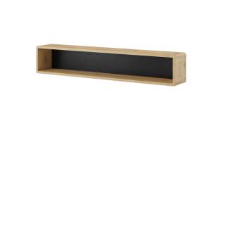 Vegghylle Aston 150 cm - Eik - Svart matt