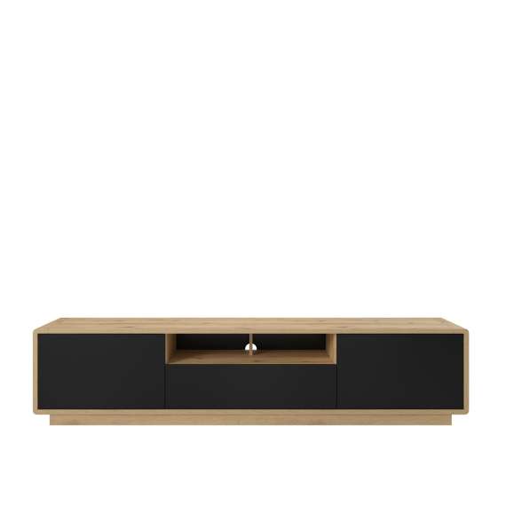 Tv-benk Aston 200x44 cm - Eik - Svart matt