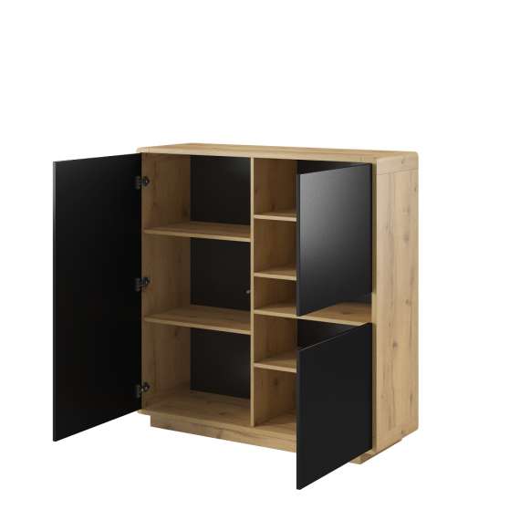 Skap Aston 121x125 cm - Eik - Svart matt