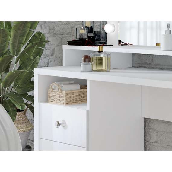 Sminkebord Diva 120x136 cm - med speil - hvit