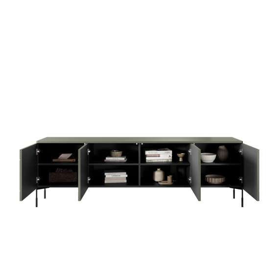 Tv-benk Sonatia 204 - olivengrønn - 4 dører