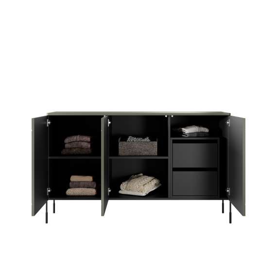 Skjenk Sonatia 154 - olivengrønn - 3 dører