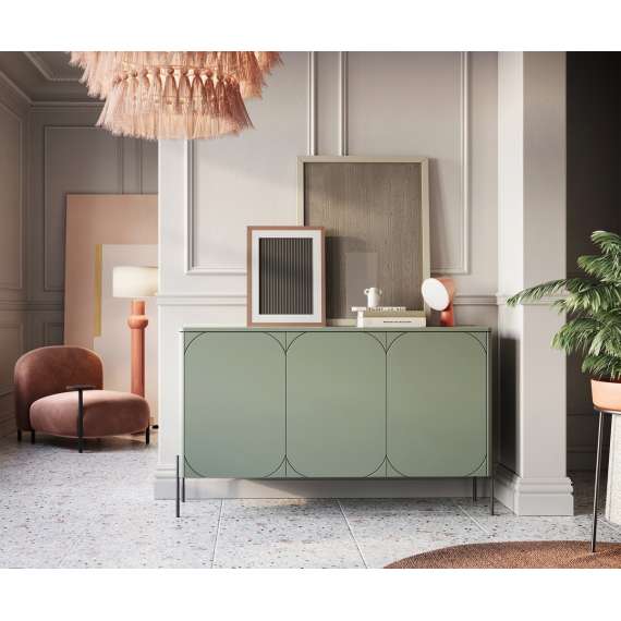 Skjenk Sonatia 154 - olivengrønn - 3 dører