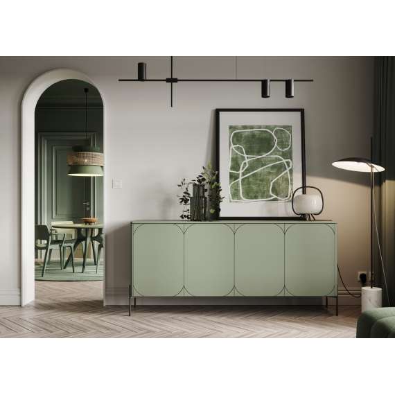 Skjenk Sonatia 204 - olivengrønn - 4 dører