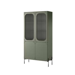 Vitrineskap Sonatia 104 - olivengrønn - 4 dører