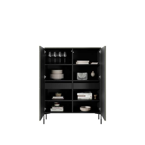 Skap Sonatia 124x140 - olivengrønn - 4 dører