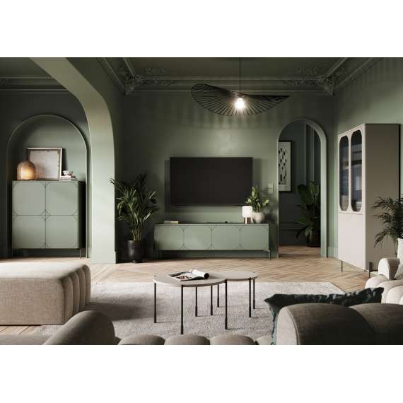 Stuebord Sonatia 60x45 - olivengrønn - metallben