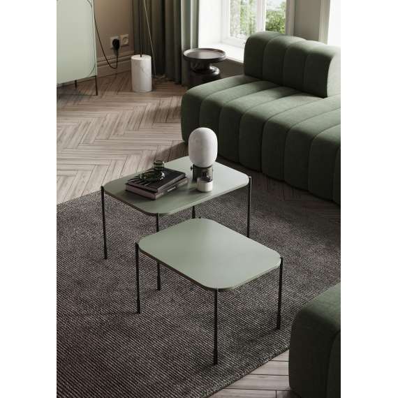 Stuebord Sonatia 70x50 - olivengrønn - metallben