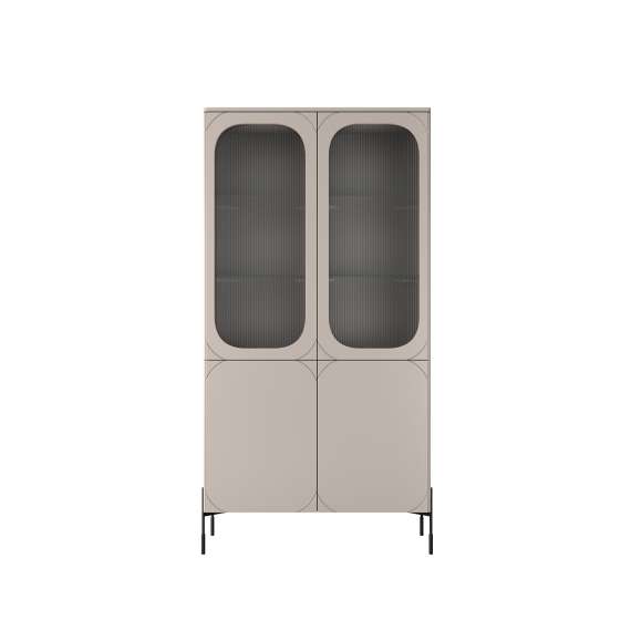 Vitrineskap Sonatia 104 - cashmere - 4 dører